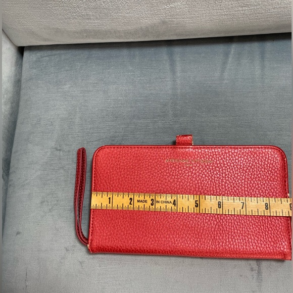 Adrienne Vittadini Studio clutch wallet, red/coral, wrist strap 9” x 5” x .5” - Picture 13 of 16
